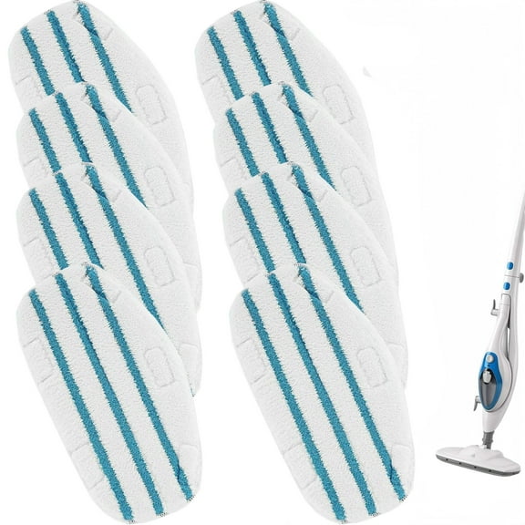 8 Pack Replacement Steam Mop Pads Compatible PurSteam Steam Mop Cleaner ThermaPro 10-in-1
