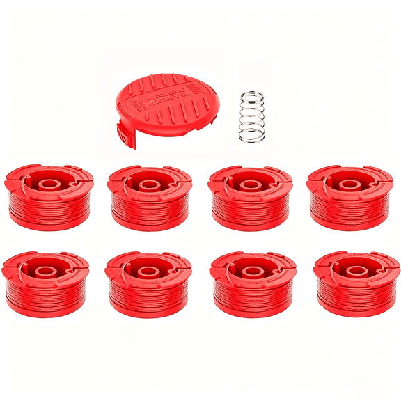 8 Pack Replacement Trimmer Spools Trimmer String Line 0.080 Inch 20 FT Compatible with Craftsman CMZST080/CMZST120SC (8 Spools + 1 Cap +1 Spring)