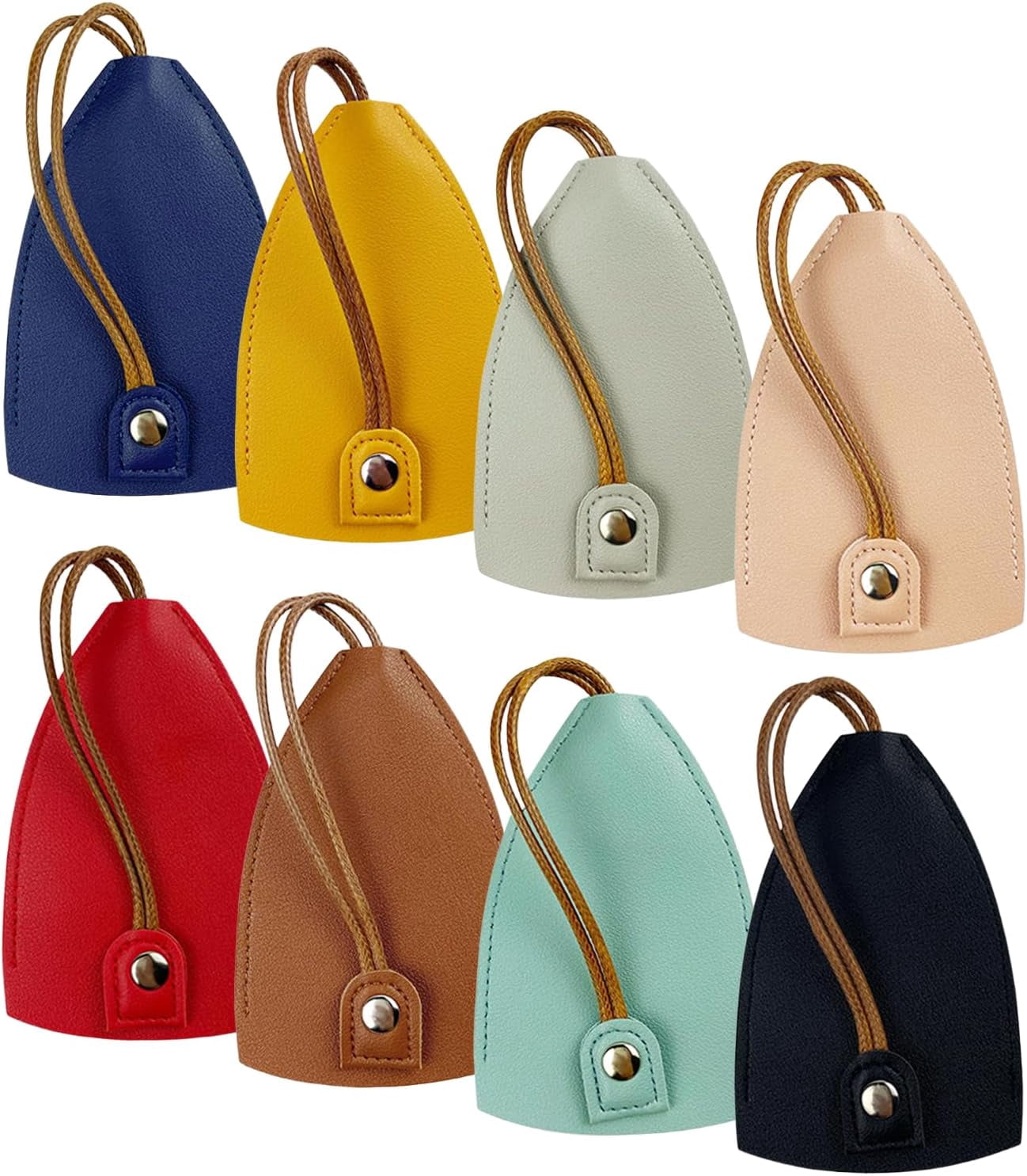 8-Pack Retractable Leather Key Case – Protective Key Holder & Anti-Loss ...