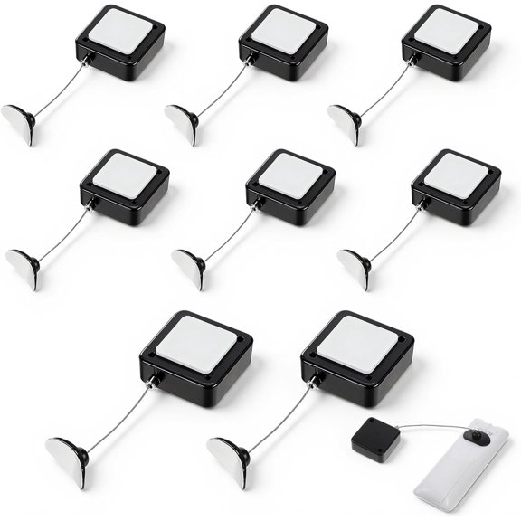 8 Pack Retractable Remote Control 6.5 Ft Remote-Control Leas with Adjustable Cable Leash Length Clasps Remote-Controls Security Lanyard Lock with mall Wrench for TV,Gaming Controller,Tablets