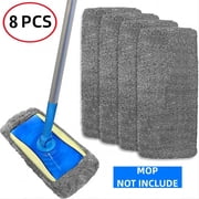 8 Pack Reusable Microfiber Mop Pads Compatible with SwifferSweeper, Washable Mopping Pads, Dry & Wet Sweeping Mopping Cloths, Gray Not Included Mop