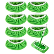 8-Pack Reusable Mop Pads - Microfiber Washable Wet/Dry Pads Refills Compatible with Sweeper | Eco-Friendly Replacement Pads for Hardwood & Tile Floors Mop Not Included