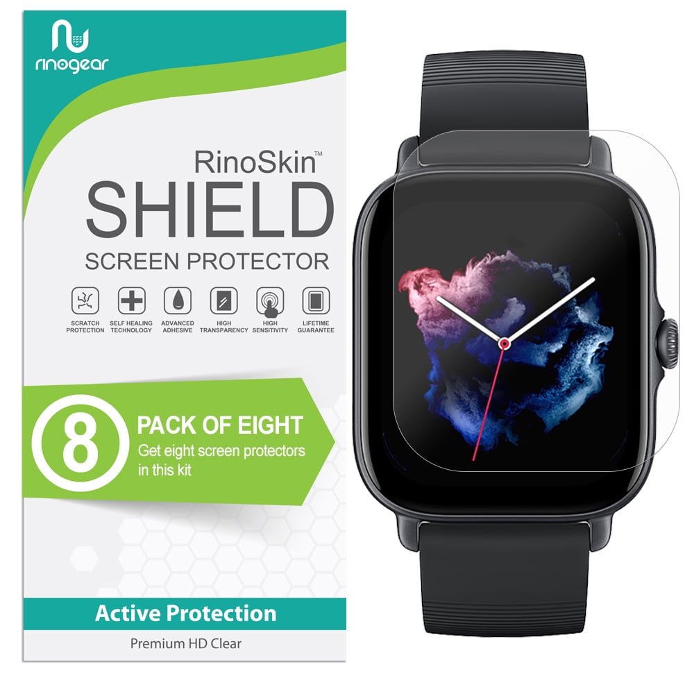 8 Pack RinoGear Screen Protector for Amazfit GTS 3 Case Friendly