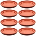 thumbnail image 1 of 8-Pack Round Plastic Plant Saucer Drip Trays, Terracotta Flower Pot Saucers, Dish for Indoors, Outdoors, Garden, Potted Plants, Home, Patio, Tabletop Planter Base, Terra Cotta Plate Set (12-inch), 1 of 10