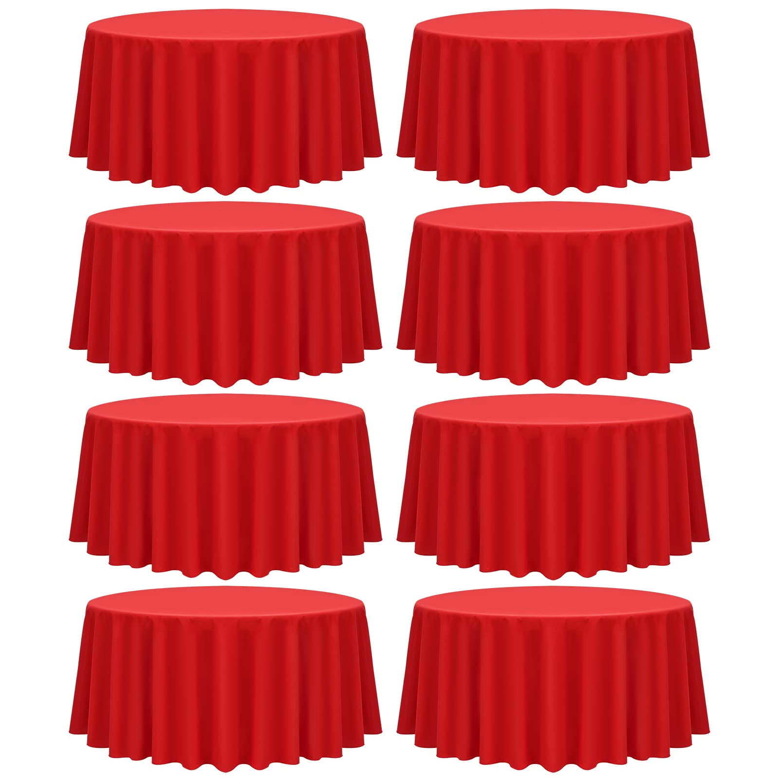 Free Shipping! "8 Pack Round Polyester Tablecloth - 90 Inch, Red Table ...