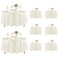 thumbnail image 1 of 8 Pack Round Tablecloths: Stain Resistant Wrinkle Free Circle Table Clothes, Washable Reusable Polyester Table Covers for Wedding Party Birthday Banquet Reception(Ivory, 70 Inch), 1 of 8