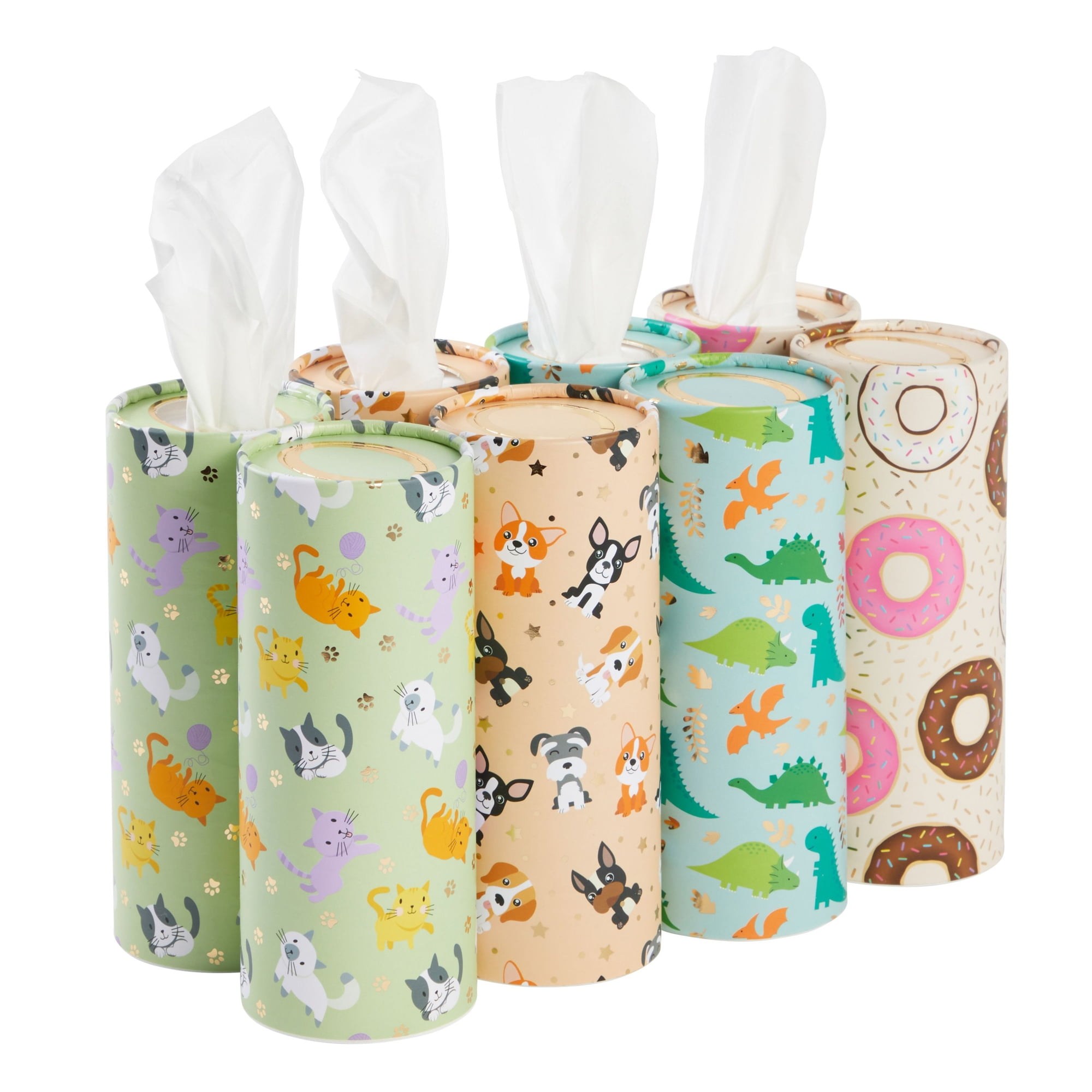 4 Pcs Car Tissues Boxes Travel Cylinder Tissue Boxes 7 x 2.6 Inch Large  Capacity Car Tissues Cylinder Holder Hawaiian Style Round Tissue Box for  Car
