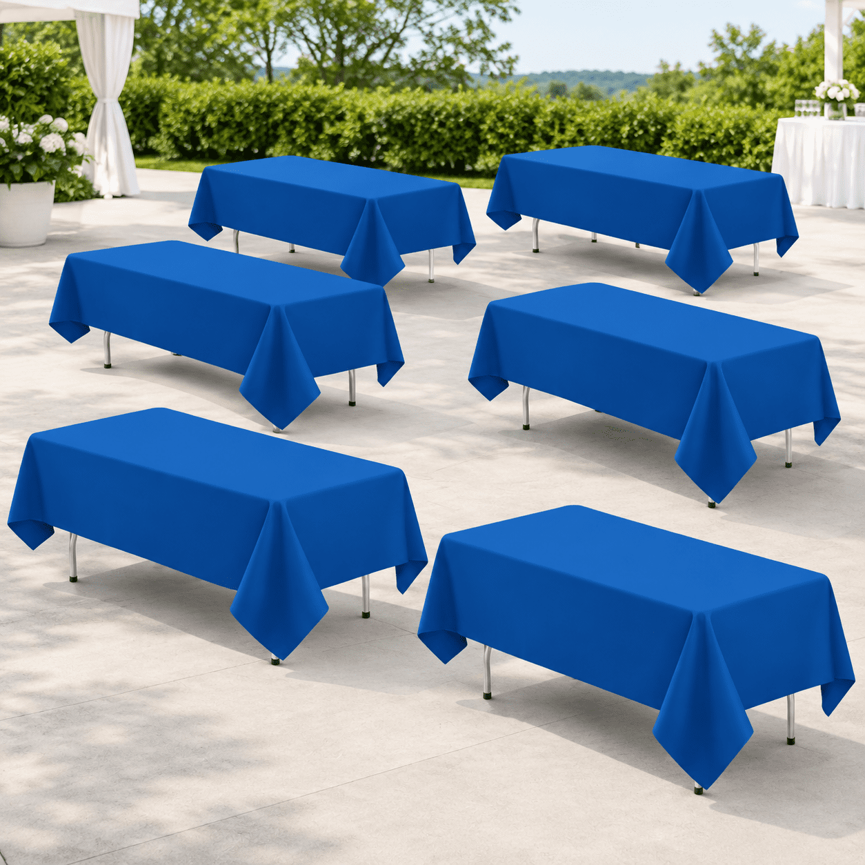 8 Pack Royal Blue Tablecloth 60 X 102 Inch Rectangle For 6 Foot Tables ...