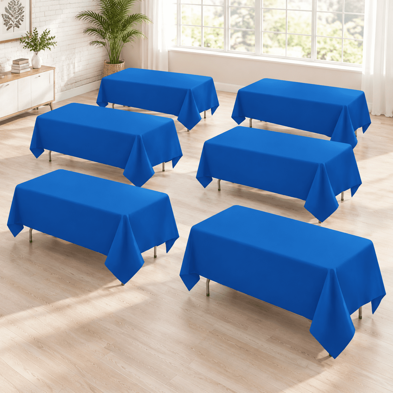 8 Pack Royal Blue Tablecloth Rectangle 60 X 126 Inch For 8 Foot Tables ...