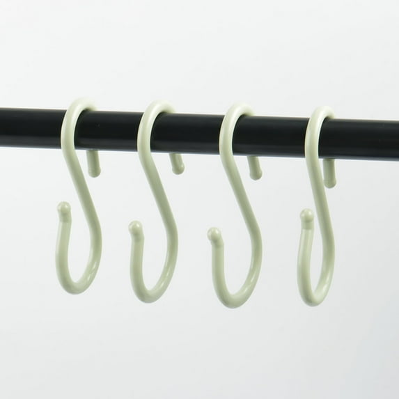 8 Pack S Shape Hooks Plastic Hangers Bedroom Kitchen Bathroom for Pots and Pans Cups Cloth Hanging Light Green