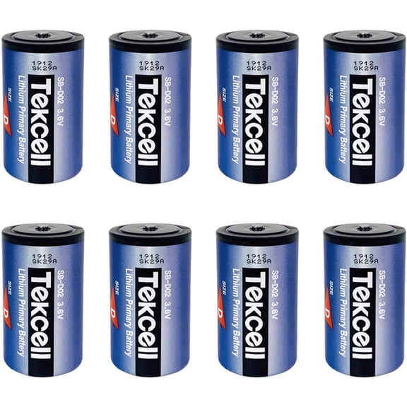 8-Pack SB-D02 3.6V D Size Lithium Battery 19000mAh High-Performance Batteries US Stock