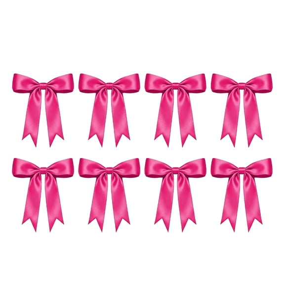 8 Pack Satin Twist Tie Bows 6.1x9.8 Inch, Large Ribbon Decor for Gift Wrapping Baskets Wedding Birthday Christmas Party