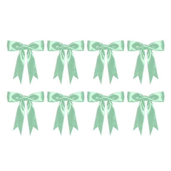 8 Pack Satin Twist Tie Bows 6.1x9.8 Inches, Large Decorative Ribbon for Treat Bags Gift Wrapping Basket Crafts, Wedding Shower Birthday Christmas Party Decorations