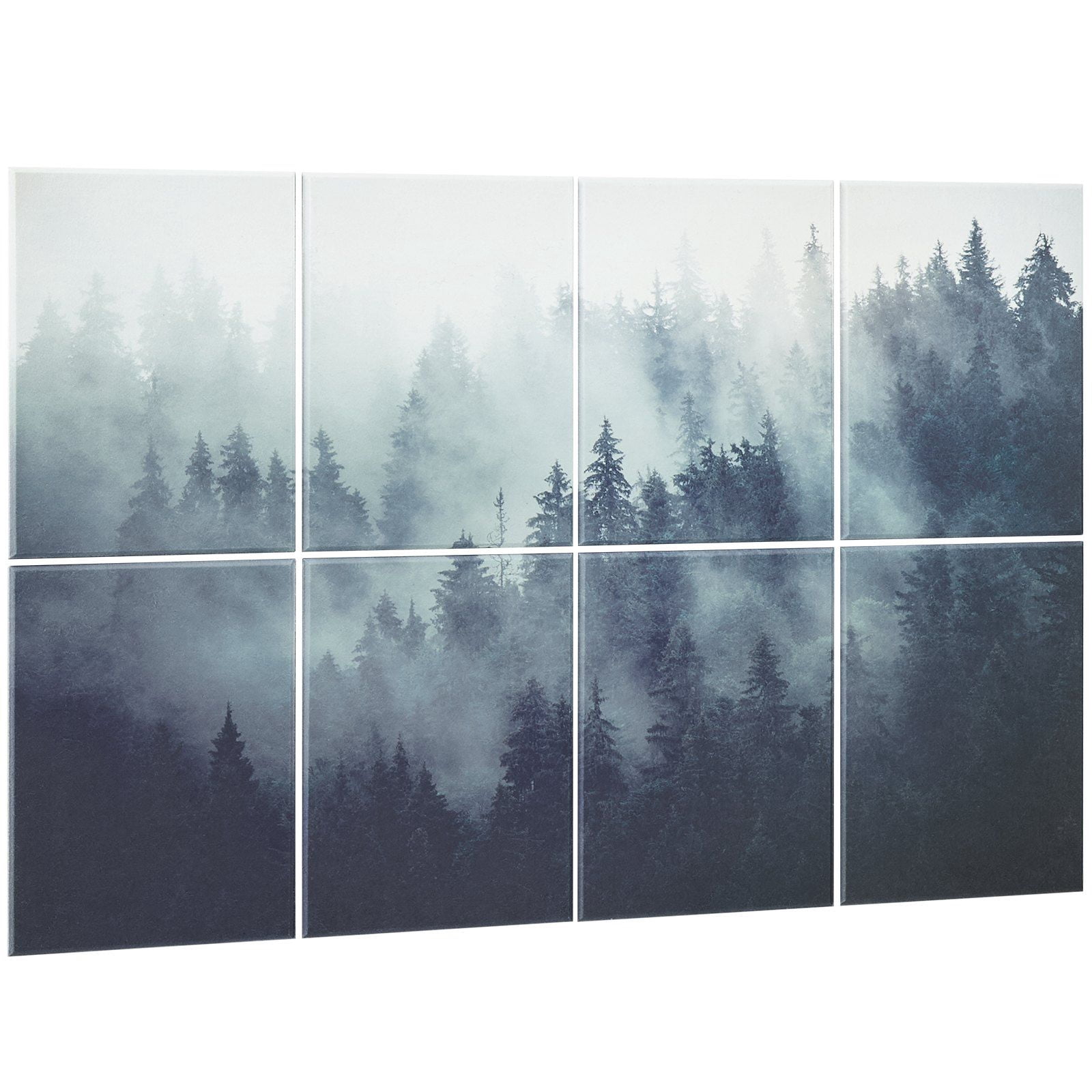 8 Pack Self Adhesive Acoustic Panels 63x23.62x0.4 Inch Soundproof Wall Tiles Decorative Sound Dampening Absorbing Boards for Home Office Studio Gaming Room Theater Forest