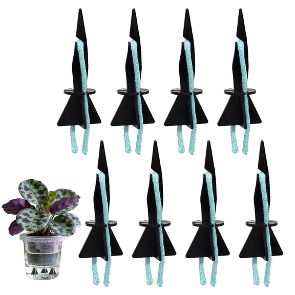 8 Pack Self Watering Spikes for Indoor Outdoor Plants, Automatic Plant Watering Stakes with 32.8ft Capillary Wick Rope, DIY Vacation Plant Waterer for Potted Plants, Seedlings, Garden Pots