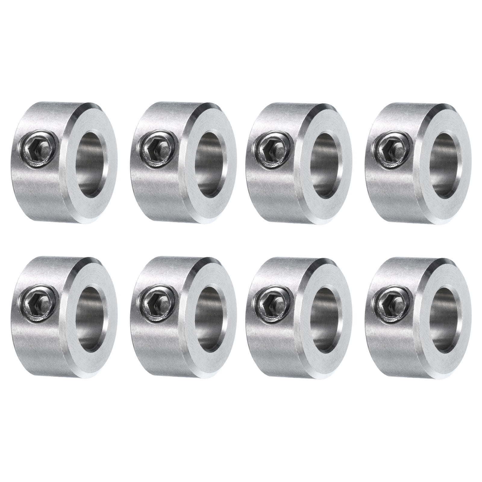 8 Pack Set Screw Collars 3/8" Bore 304 Stainless Steel Shaft Collars, 3/4" OD, 3/8" Width Axle Collar Clamp