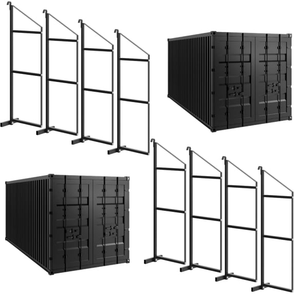 8 Pack Shipping Container Shelf Brackets 3-Tier Hanging Storage Rack ...