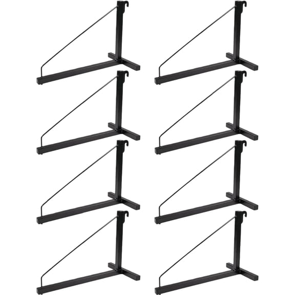 8 Pack Shipping Container Shelf Brackets 550 lb Capacity Heavy Duty Steel Hanging Storage Rack 1-Tier D-Ring Mount Shelving