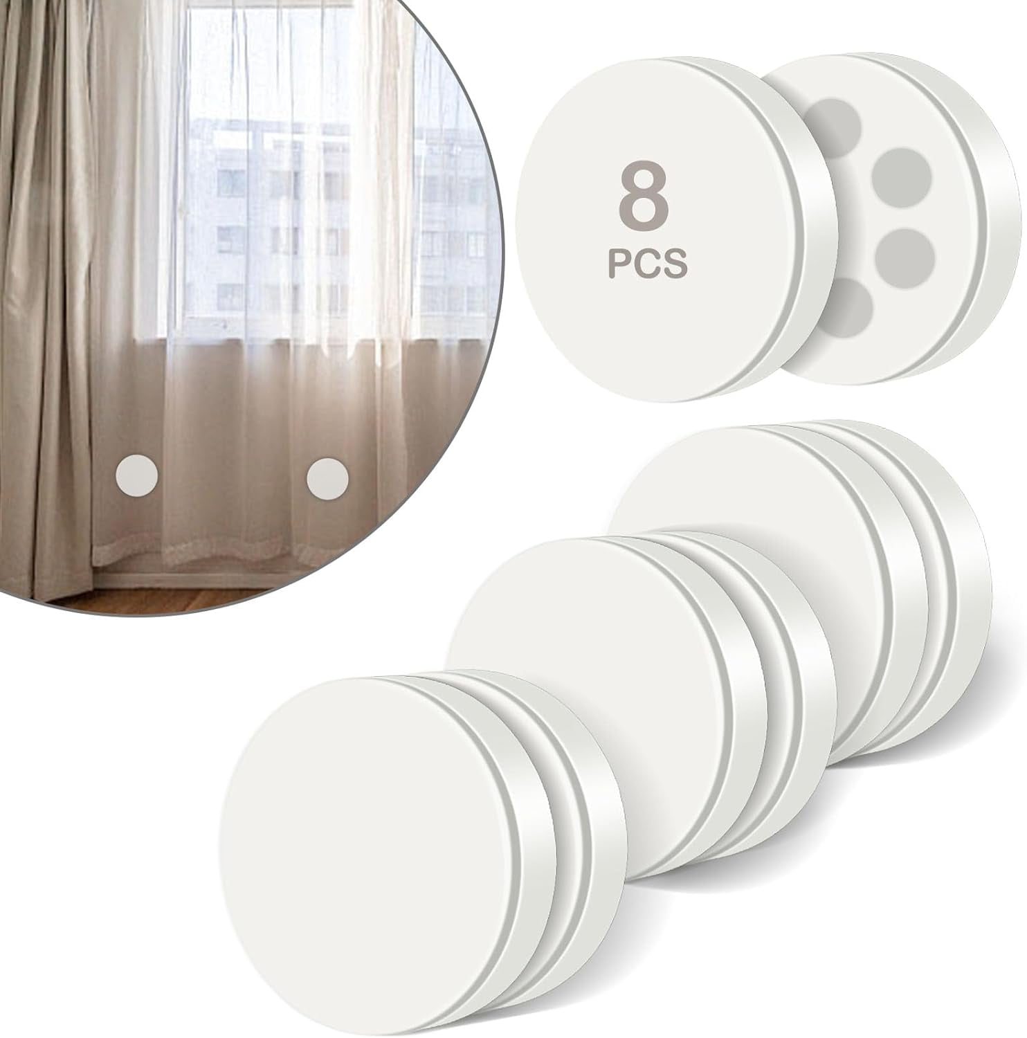 Drapery Magnets 8 Pack Shower Curtain Weights, Rubber Covered Magnetic Curtain Weights ...