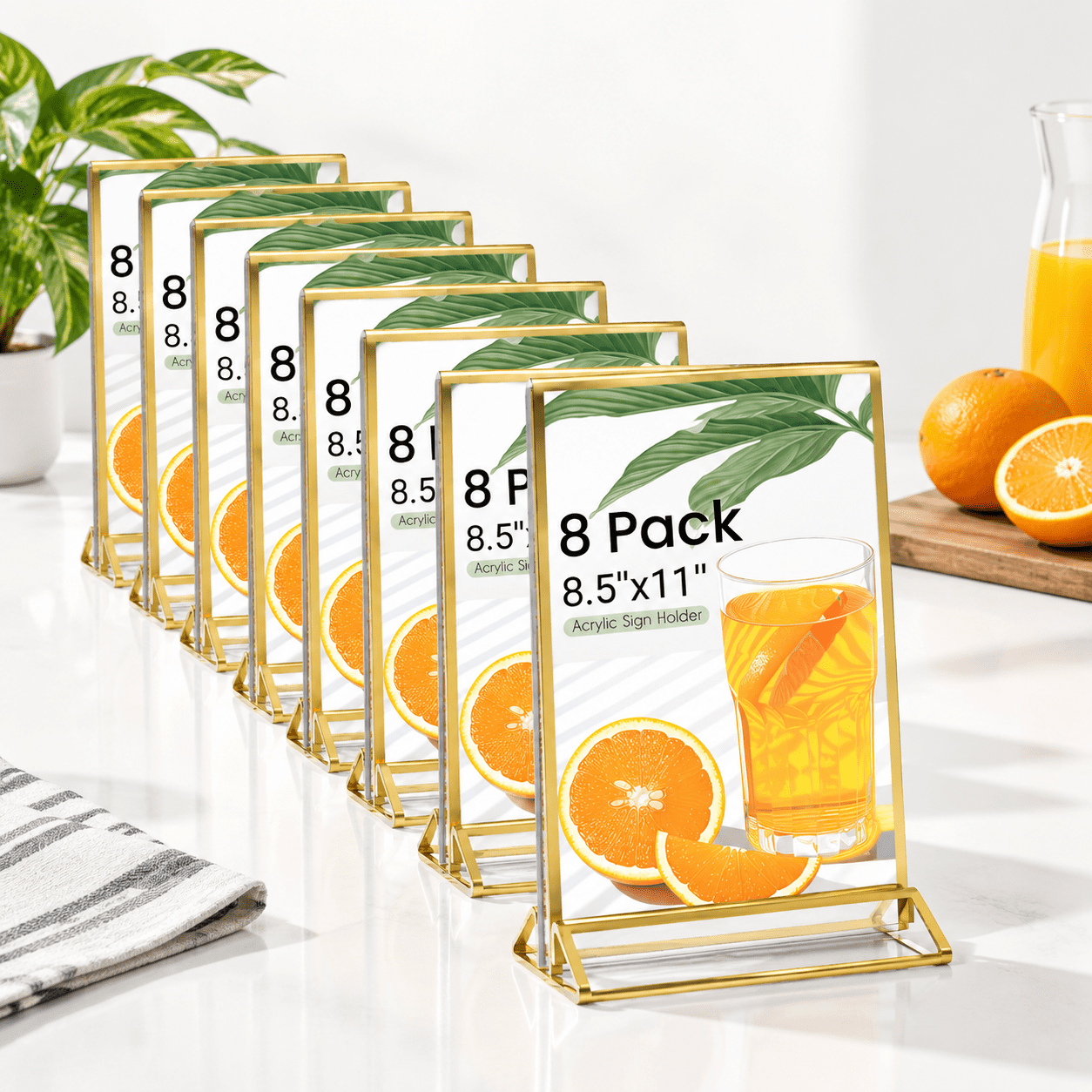 8 Pack Sign Holders 8.5x11 Double Sided Display Stand Frames - Walmart.com