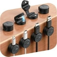 thumbnail image 1 of 8-Pack Silicone Cord Organizer Magnetic Cable Clips, Adhesive Cable Management Under Desk Wire Hider, FLYLEAD Desktop Cable Organizer for Phone, Office Workspaces Desk Organization Home Accessories, 1 of 7