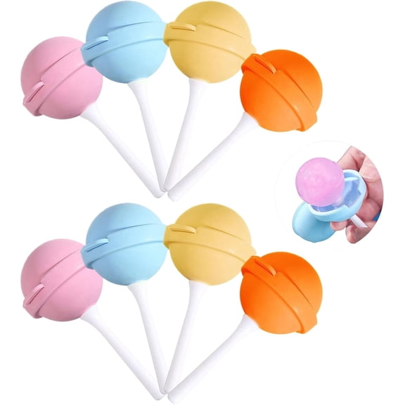 8 Pack Silicone Lollipop Ice Cream Maker, Homemade Popsicle Molds, Reusable DIY Frozen Treat Mold
