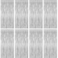 thumbnail image 1 of 8 Pack Silver Backdrop, 3.28 FT x 7.05 FT Birthday Backdrop, Metallic Silver Tinsel Curtain Disco Party Streamer, Bachelorette Party Decorations Birthday Photo Booth Props, 1 of 14