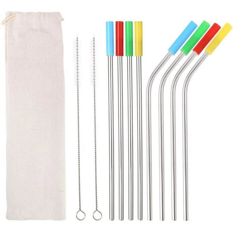 American Metalcraft STWS6 6 Silver Stainless Steel Reusable Straight Straw - 12/Pack