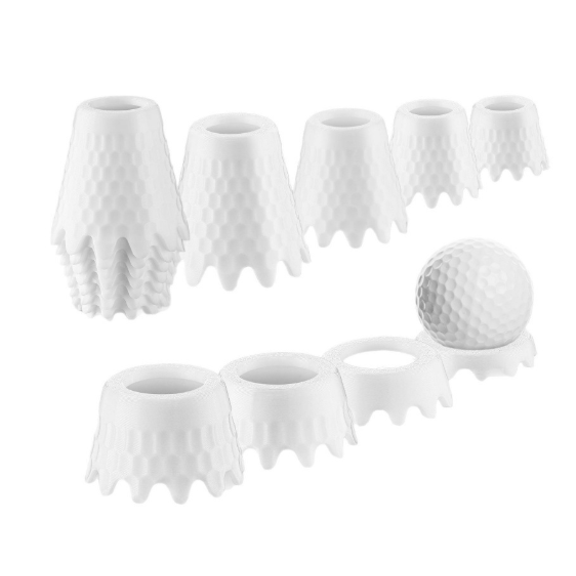 8 Pack Simulator Golf Tees, 1/4 to 2 in ABS Plastic Golf Tees with Beer Bottle and Loop Shapes, Honeycomb Textured Mat Tee Set for Indoor Simulation, Driving Range, Practice Mats
