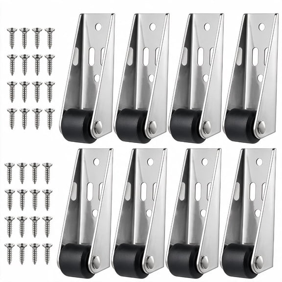 8Pack SingleDirectional Tiny Side Mount Gate Caster Wheels, Replacement Small Roller Casters for Furniture, Gates, Fences, Yard and Farm Hardware