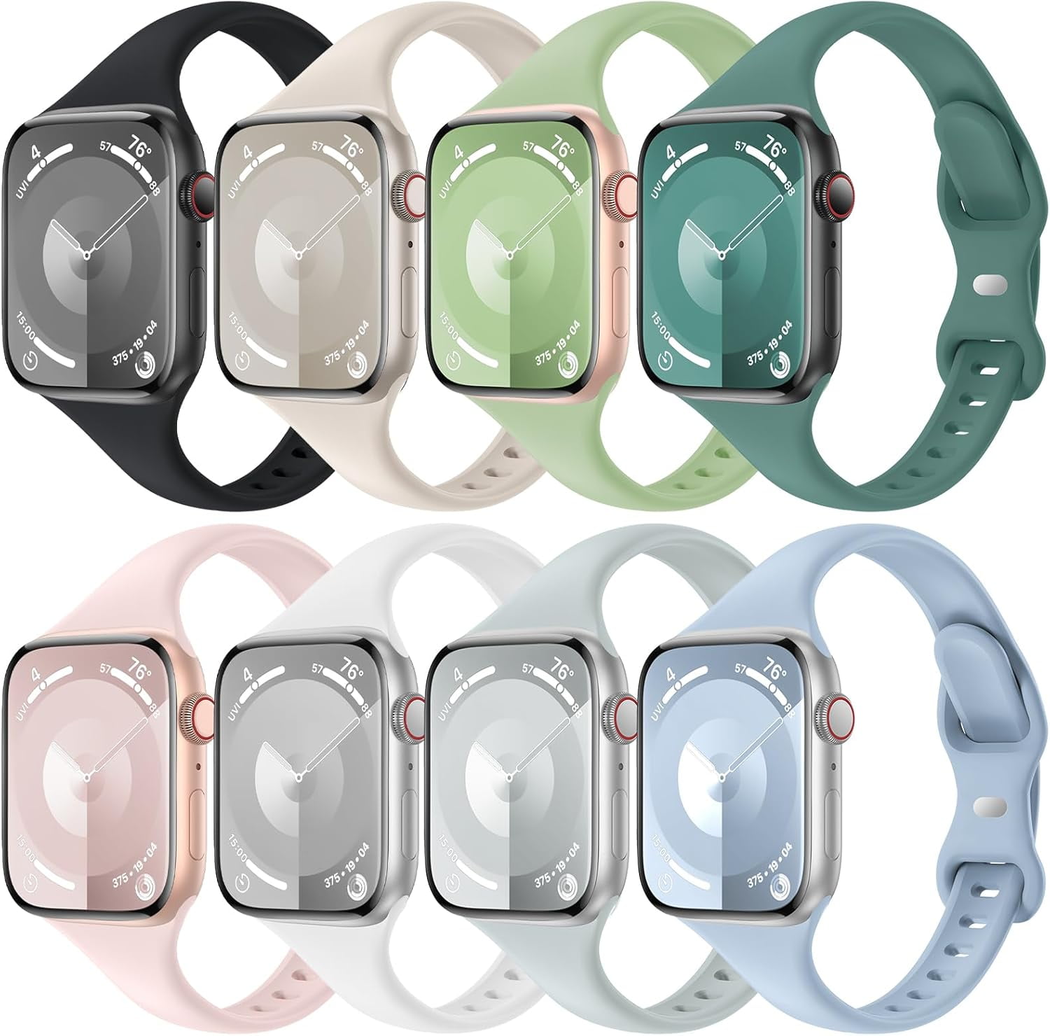 8 Pack Slim Thin Bands Compatible with Apple Watch 38mm 40mm  display picture 3