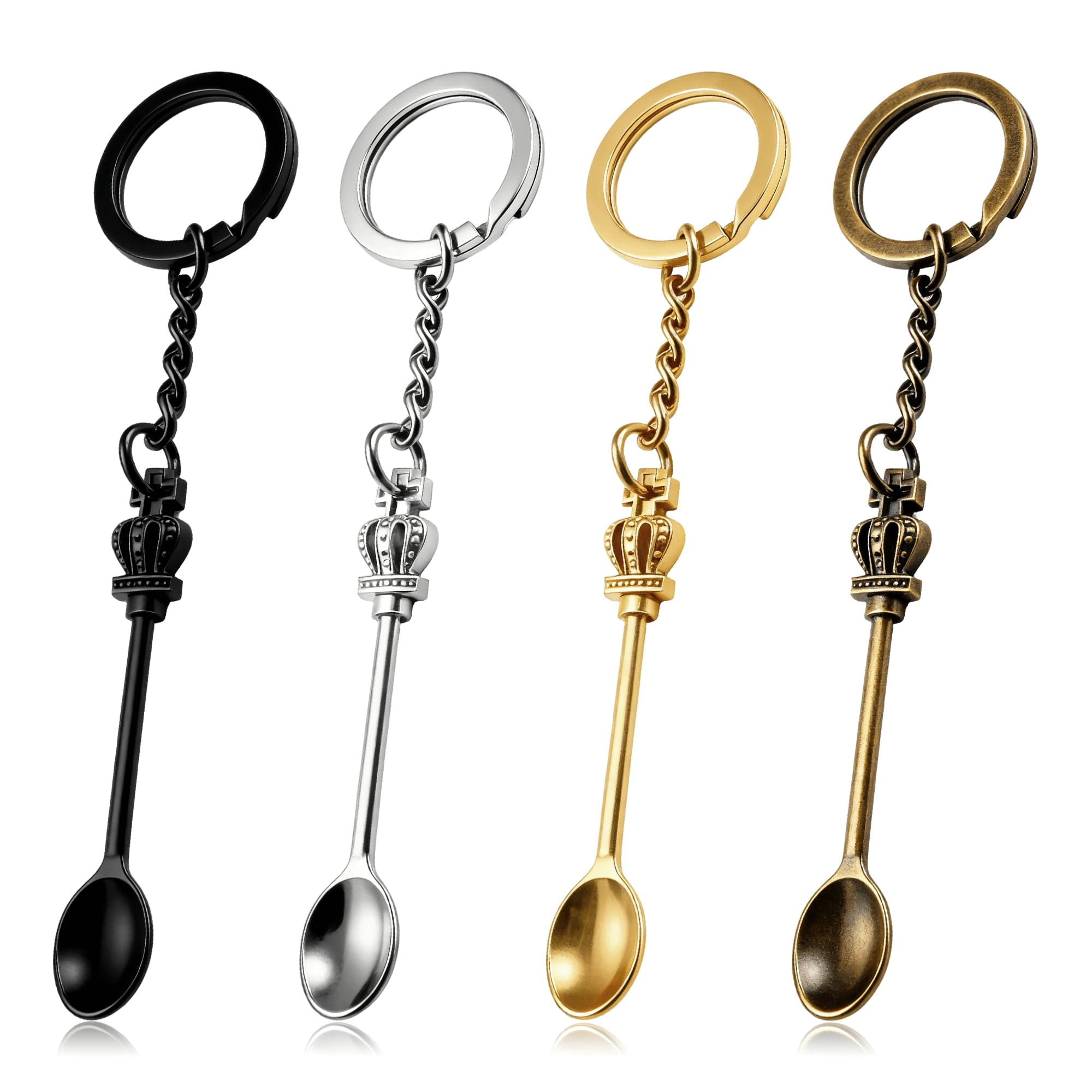 8 Pack Small Measuring Tools Spoon Keychain with Split Key Rings, Metal ...