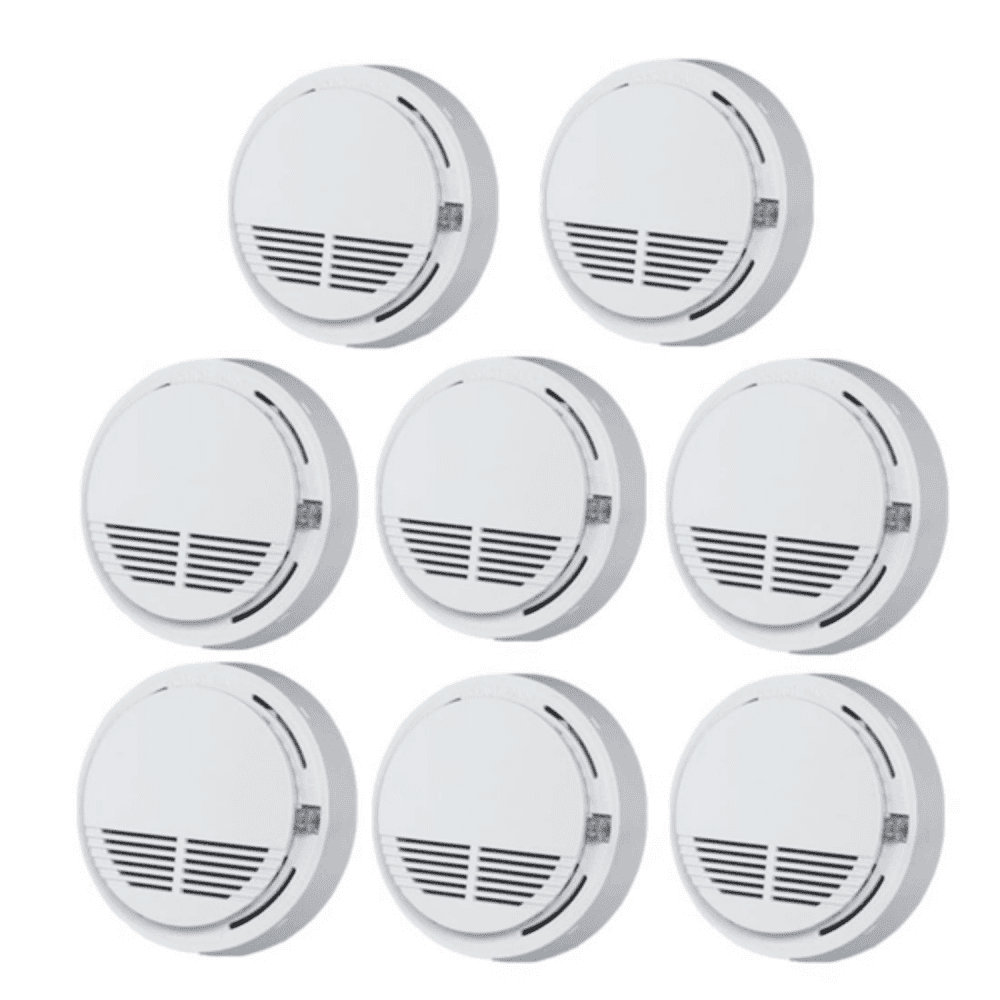 8 Pack Smoke Alarm Detector Home Fire Safety Sensor Alert Battery Included