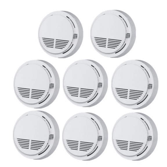 8 Pack Smoke Alarm Detector Home Fire Safety Sensor Alert Battery Included