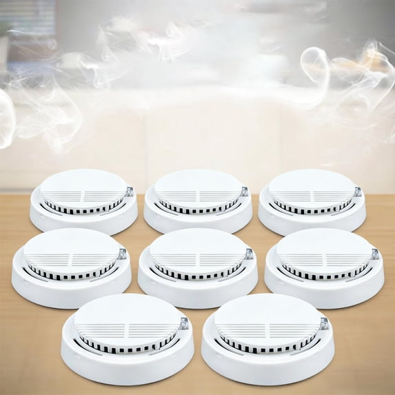 8 Pack Smoke Alarm Detector Home Fire Safety Sensor Alert