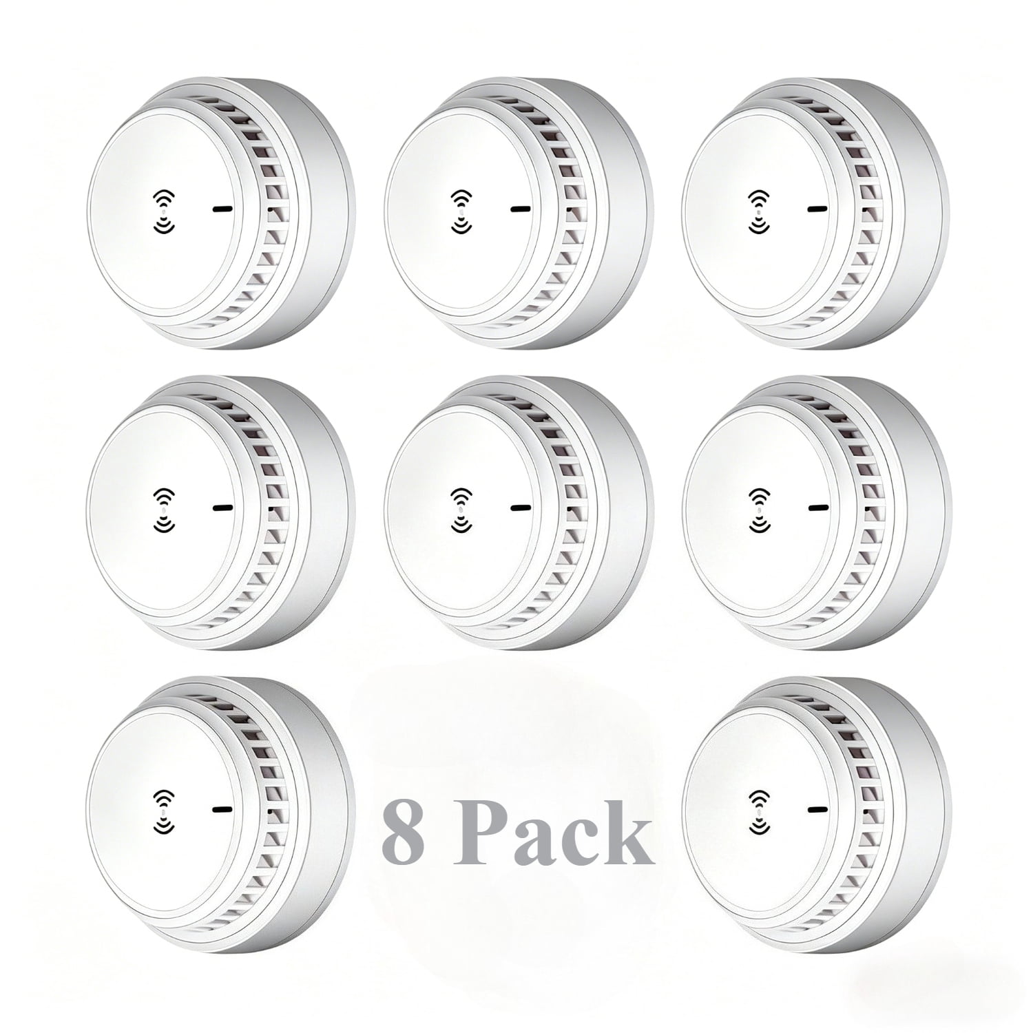 8 Pack Smoke Alarm Detector, Home Fire Safety Sensor Alert