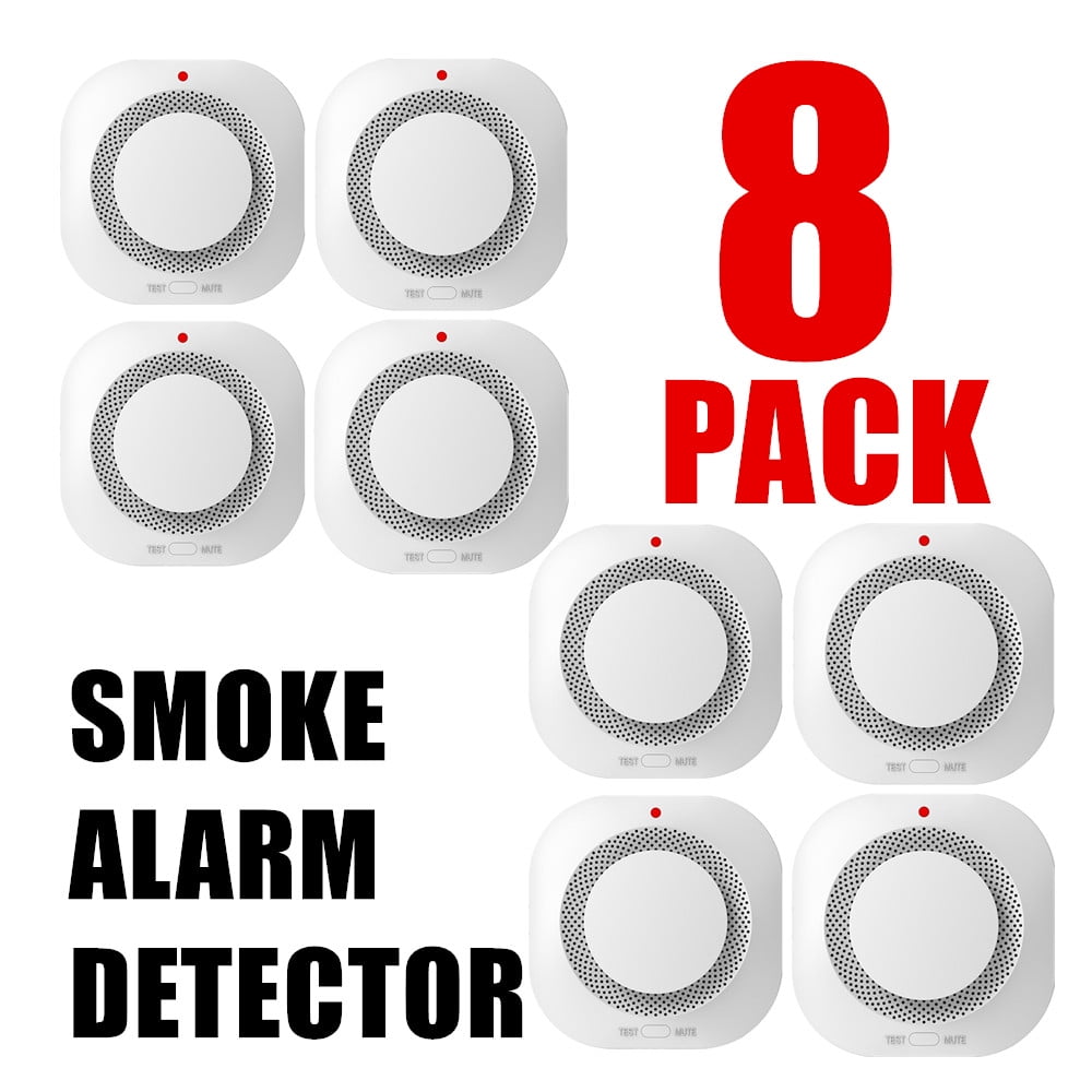 8 pack Smoke Alarm Home Security System Fire Protection Smoke Alarm Detector