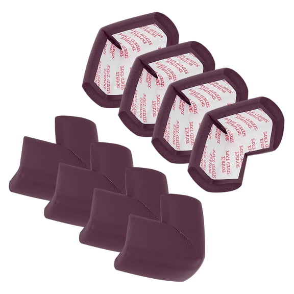 8 Pack Soft Corner Protector, Rubber Foam Furniture Proofing Corner Guards Edge for Fireplace Table, Deep Brown