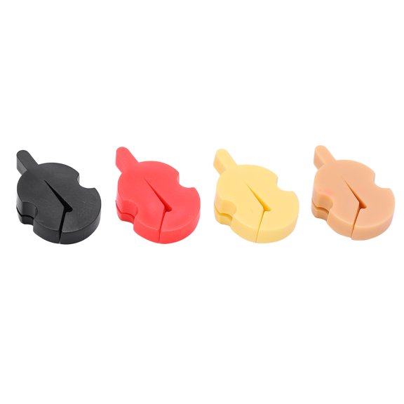 8-Pack Soft Rubber Violin Practice Mutes, Tourte Style, Khaki/Red/Yellow/Black, Portable String Instrument Silencer 8Pcs rubber