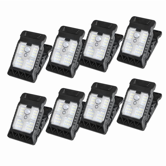 8-Pack Solar Clip Light with Motion Sensor, 2026 New Portable Outdoor LED Lights for Camping, Adjustable Clip-On Garden Fence Light