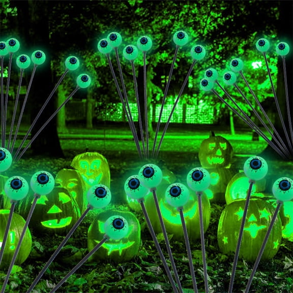 8 Pack Solar Eyeball Lights, Automatic Solar Powered Garden Stakes, Outdoor Halloween Decorations with Rolling Eyes & LED, Waterproof Spooky Pathway Lights for Yard, Patio, Lawn