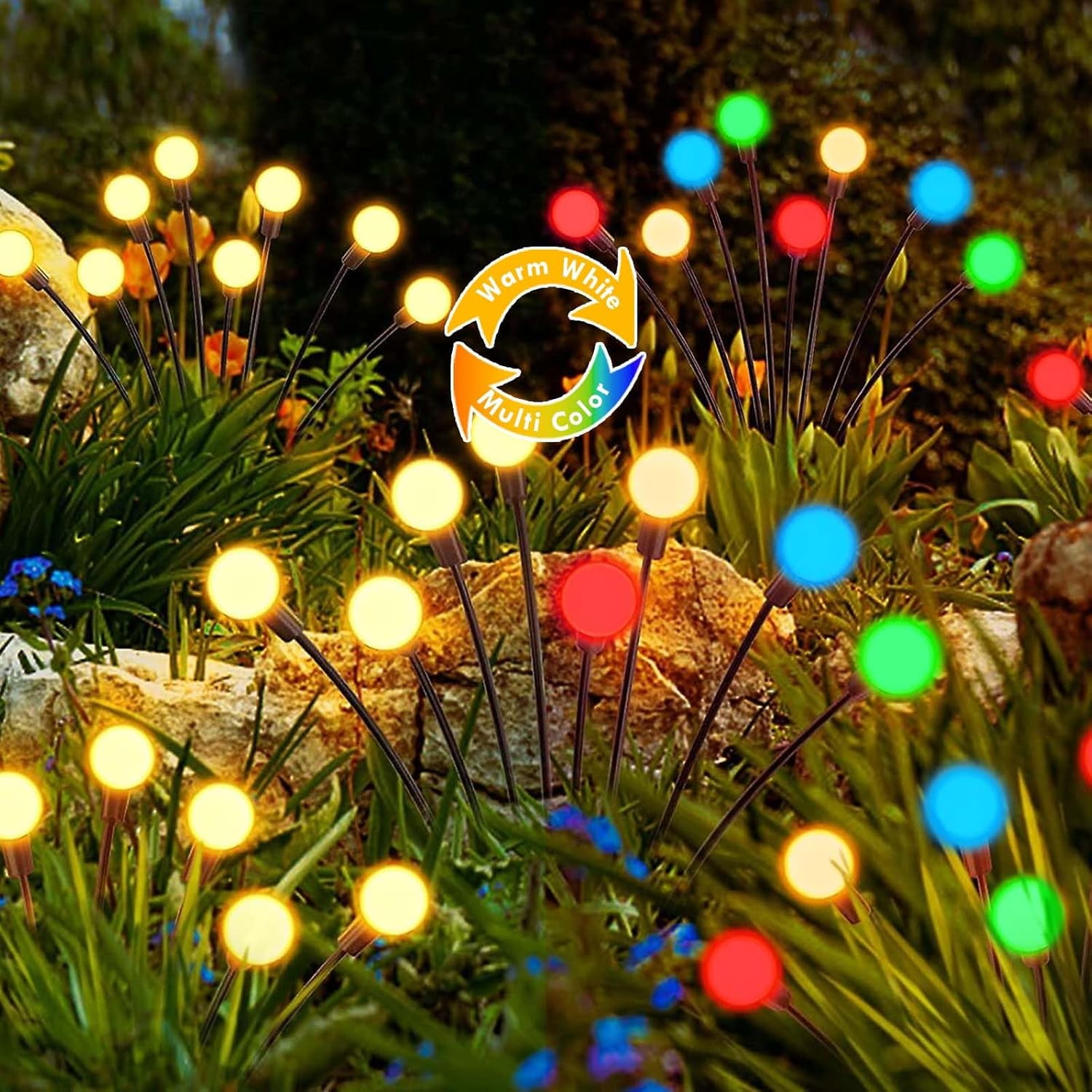 8-Pack Warm White LED Solar Powered Outdoor Garden Lights