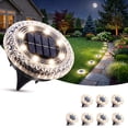 thumbnail image 1 of Ceevoo 8 Pack Solar Ground Lights Outdoor Waterproof, 8 LED Solar Powered in-Ground Disk Lights for Landscape Garden Walkway Pathway Yard Deck Lawn Patio, Warm White, 1 of 6