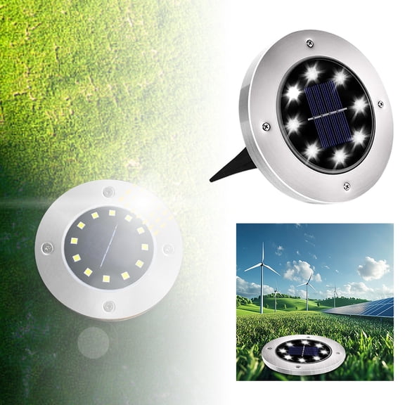8-Pack Solar Ground Lights - Waterproof In-Ground Landscape Lighting for Pathway, Yard, Deck, Patio & Walkway - Bright White