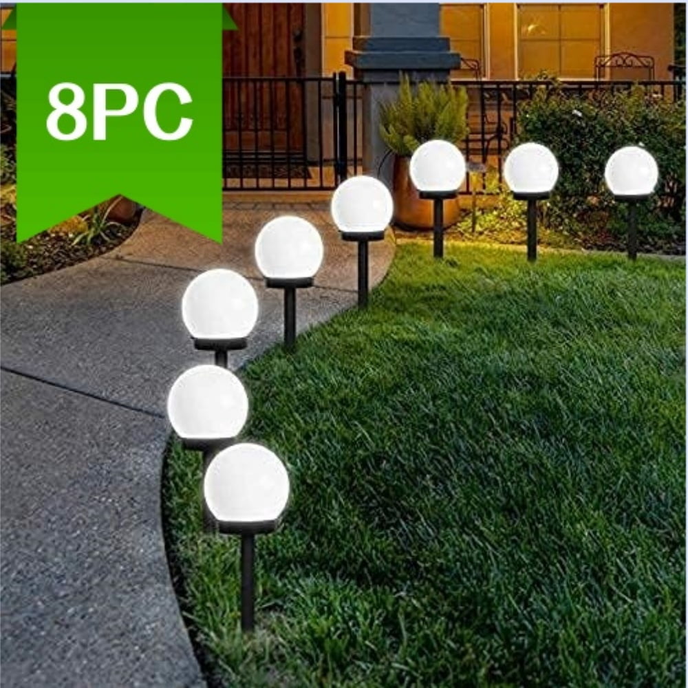 White Plastic Solar LED Pathway Lights Multipack