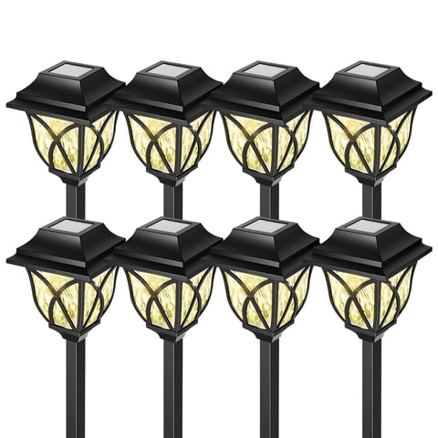 8 Pack Solar Lights Outdoor Waterproof for Garden Pathway Patio Yard Lawn Walkway Decorative Landscape Lighting, Warm White
