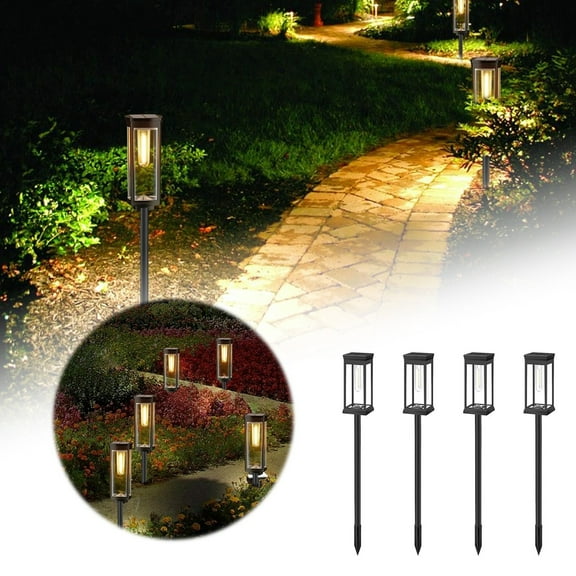 8 Pack Solar Pathway Lights, Garden Solar Lights Outdoor Waterproof IP85, LED Bright Glass Outside Light for Garden Path Yard Walkway Driveway