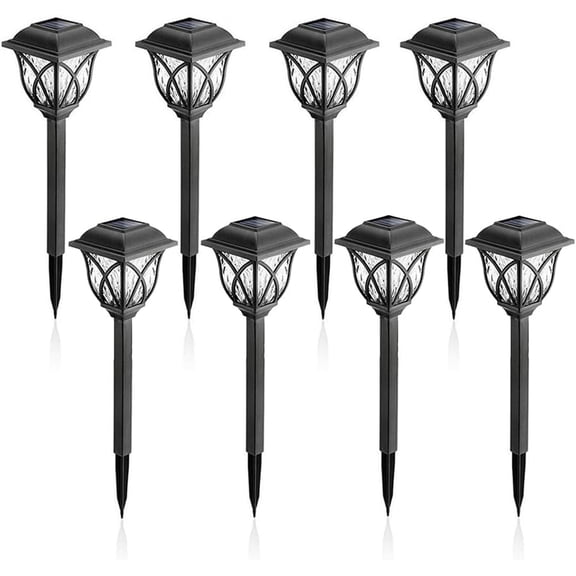 8 Pack Solar Pathway Lights Outdoor, IP65 Waterproof Garden Solar Landscape Light Auto On/Off LED Decorative Lighting for Path, Yard, Lawn, Walkway, Driveway Decor