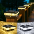 thumbnail image 1 of 8 Pack Solar Post Cap Lights, 3.5x3.5 4x4 5x5 Upgraded Outdoor LED Fence Post Cap Lights, Warm/Cool White Solar Deck Post Lights for Garden Patio Porch, 1 of 6