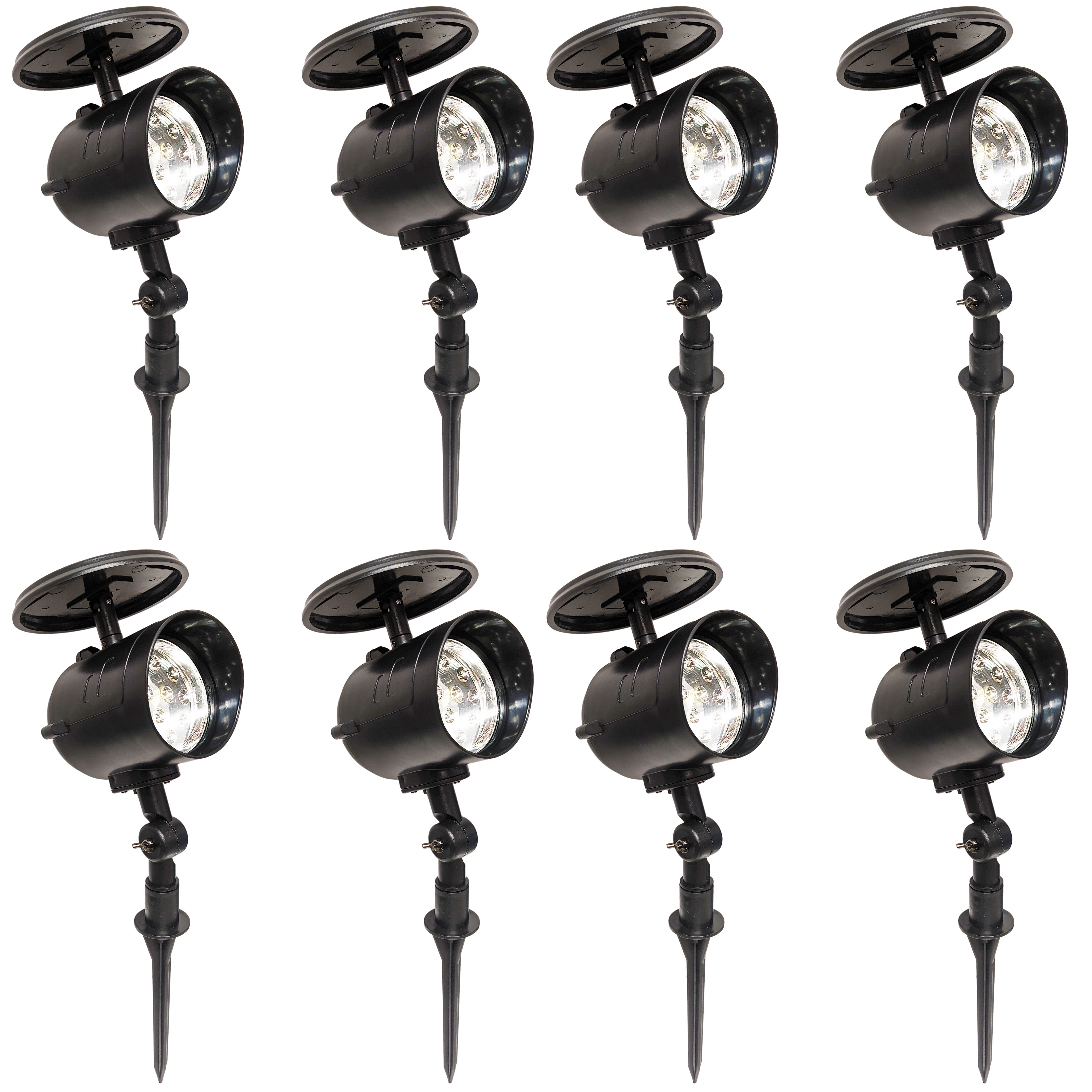 8 Pack Solar Powered LED Spot Lights - Automatic On & Off Feature ...